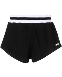 MSGM - Logo Printed High Waist Track Shorts - Lyst