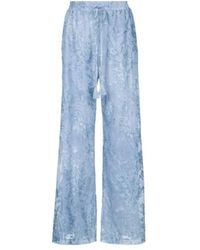 ERMANNO FIRENZE - Sheer Floral Wide-Leg Pants - Lyst