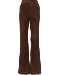 Gabriela Hearst - High-Waisted Suede Flared Trousers - Lyst