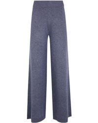 Seventy - Wool Blend Wide Leg Trousers - Lyst