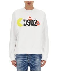 DSquared² - Pac- Logo Printed Crewneck Sweatshirt - Lyst
