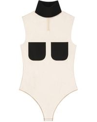 Courreges - Courrèges Two-Pocket Sleeveless Illusion Bodysuit - Lyst
