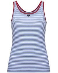 Prada - Crewneck Striped Tank Top - Lyst