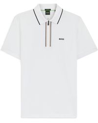 BOSS - Boss Zip Placket Polo Shirt - Lyst