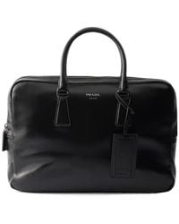 Prada - Leather Work Bag - Lyst