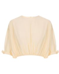 Rabanne - Rabanne Puff-Sleeved Cropped Top - Lyst