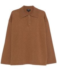 A.P.C. - Wool Polo Shirt - Lyst