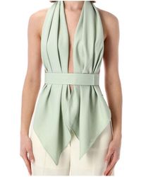Alberta Ferretti - Draped Scarf-Effect Top - Lyst