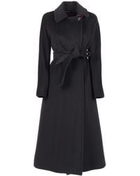 Max Mara - Studio Tenzone Tied-Waist Long-Sleeved Coat - Lyst