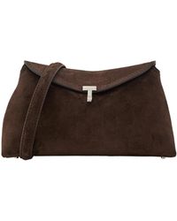 TOTEME - T-Lock Suede Clutch - Lyst