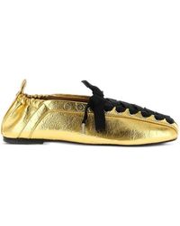 Ganni - 'Lace-Up' Ballet Flats - Lyst