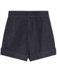 Max Mara - Mxmcalca Turn-Up Hem Denim Shorts - Lyst