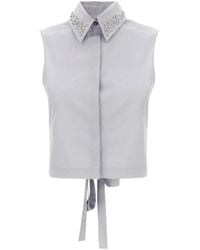 Iceberg - Stud-Embellished Sleeveless Shirt - Lyst