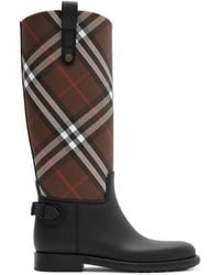 Burberry - Lf Cavalier Check Rubber Boots - Lyst