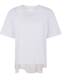 Sacai - Jersey-Style Cotton T-Shirt - Lyst