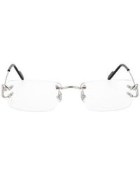 Cartier - Rectangular Rimless Glasses - Lyst