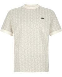 Lacoste - Monogram Jacquard Knitted Top - Lyst
