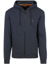 BOSS - Boss Logo Patch Zio-Up Drawstring Hoodie - Lyst