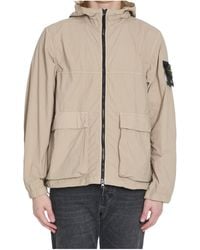 Stone Island - Logo Patch Zip-Up Jacket - Lyst