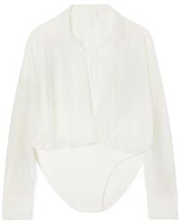 Norma Kamali - Oversized-Fit Sheer Bodysuit - Lyst