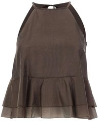 Kaos - Ruffled Sleeveless Top - Lyst