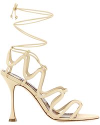 Manolo Blahnik - Fawda Lace-Up Sandals - Lyst
