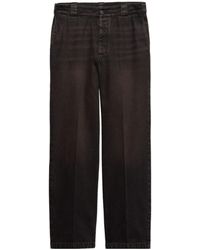 Prada - Button Detailed Mid-Rise Jeans - Lyst