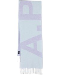 A.P.C. - Logo Detailed Fringed Scarf - Lyst