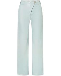 Chloé - High-Rise Paneled Leather Straight-Leg Pants - Lyst