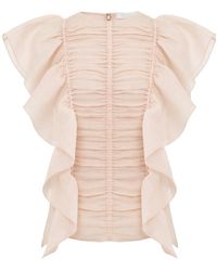 Chloé - Chloé Ruffled Ruched Top - Lyst