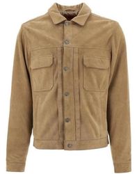 424 - Button-Up Leather Jacket - Lyst