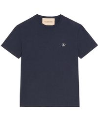 Valentino - Vlogo Embroidered Crewneck T-Shirt - Lyst