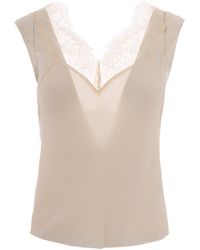Patrizia Pepe - Lace-Detailed Thin Strap Top - Lyst