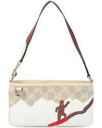 Gucci - Allover Logo Patterned Zipped Shoulder Bag - Lyst