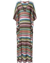 Missoni - Micro Pixel-Effect Zigzag Pattern Long Caftan - Lyst