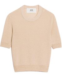 Ami Paris - Short-Sleeve Knitted Top - Lyst
