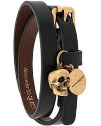McQueen - Skull Pendant Wrap Bracelet - Lyst