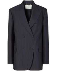 Fendi - Pinstriped Button-Up Blazer - Lyst