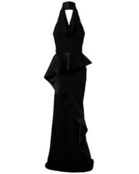 Maticevski - Provocateur Halterneck Peplum Satin Gown - Lyst
