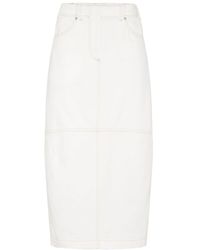Brunello Cucinelli - High-Waisted Denim Midi Skirt - Lyst