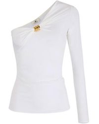Elisabetta Franchi - Draped One-Shoulder Top - Lyst