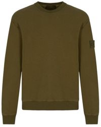 Stone Island - Crewneck Logo-Patch Sweatshirt - Lyst