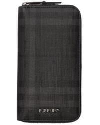 Burberry - Zip-Around Check Wallet - Lyst