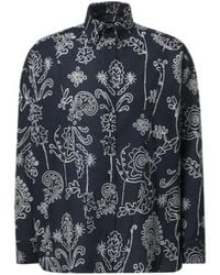 Giorgio Armani - Printed Cotton Seersucker Shirt - Lyst