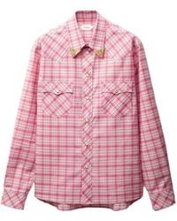 Versace - Slim Checked Long-Sleeve Shirt - Lyst
