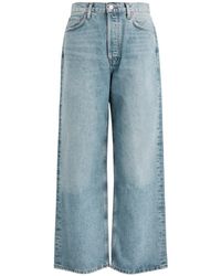 Agolde - Low Slung Baggy Distressed Wide-Leg Jeans - Lyst