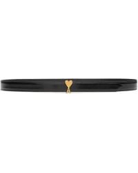 Ami Paris - Ami De Coeur Logo Plaque Buckle Belt - Lyst