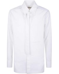 Jil Sander - Tie-Neck Shirt - Lyst