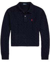 Ralph Lauren - Polo Pony Embroidered Cable-Knit Polo Shirt - Lyst