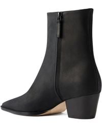 Manolo Blahnik - Matte Leather Pointed-Toe Ankle Boots - Lyst